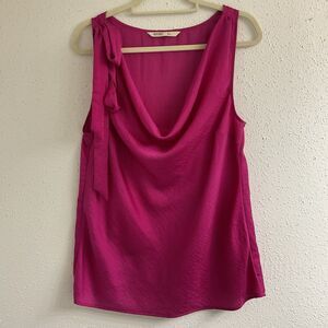 Old Navy Womens Blouse Sleeveless Satin Bow Tie Shoulder Pink size L